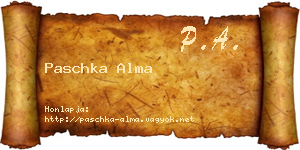 Paschka Alma névjegykártya